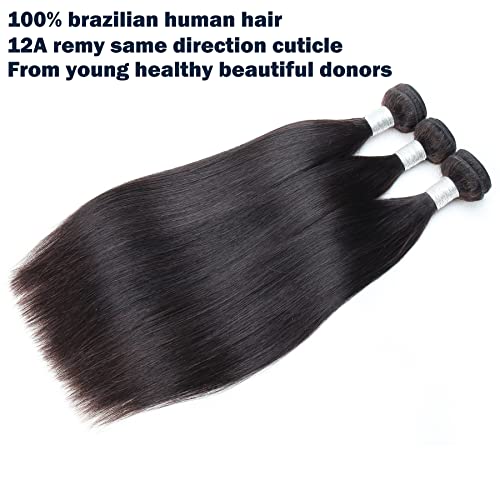 Pacacos cabelos humanos 12a pacote de cabelo liso brasileiro tece 18 18 18 polegadas Raw Cabelo humano virgem não processado 3 Pacotes