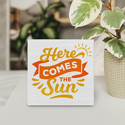 Country Sun Wood Box Sign Decor Desk Sign Plate