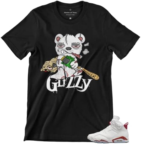 Jordan 6 Red Oreo Men Combating Circling Glizzy Bear, camisa para combinar com Jordan 6s Red Oreo Presente para a Jordânia 6