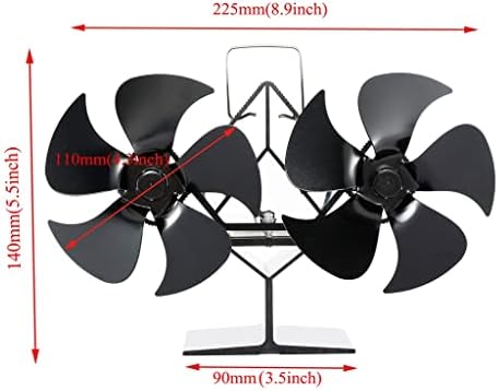 n/um ventilador de lareira preta de calça dupla alimentação de fogão tropeço de madeira queimador de madeira fã de