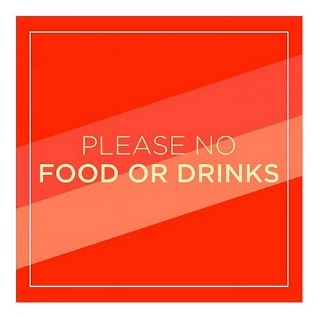 CGSignLab | Por favor, sem comida ou bebida -Modern diagonal Janela se apega | 8 x8