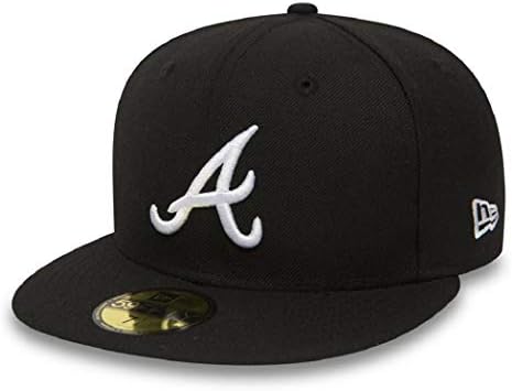 New Era Atlanta Braves Cap preto Branco 5950 Equipe básico Basecap 6 7/8-8