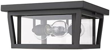 Z-Lite 571F-ORB 3 Light Outdoor Flush Ceiling Mount Gretture, Bronze esfregado a óleo