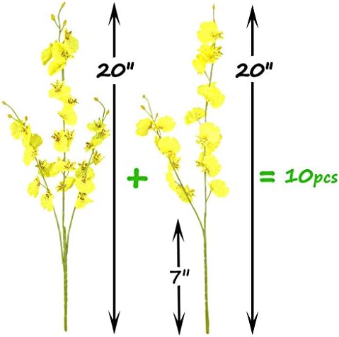 Omuygdd Flowers Artificial Orchids Flores falsas de seda a granel, 10 PCs, para decoração de escritório em casa festiva de casamento,