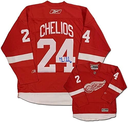 Chris Chelios assinou Detroit Red Wings Red Reebok Jersey - Jerseys autografadas da NHL