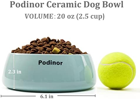 Podinor Ceramic Small Size Twears Dog Bowls, alimentos para cachorrinho alimentador de cachorro prato - lava -louças e cofre