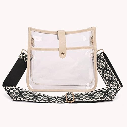 Bolsa de bolsa de crossbody clear clear, estádio de bolsa crosta crossbody aprovada, bolsa de ombro de tira larga de