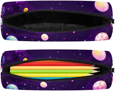 Colorido espacial astronauta universo case lápis estudante papelaria bolsa zíper bolsa de maquiagem de maquiagem de