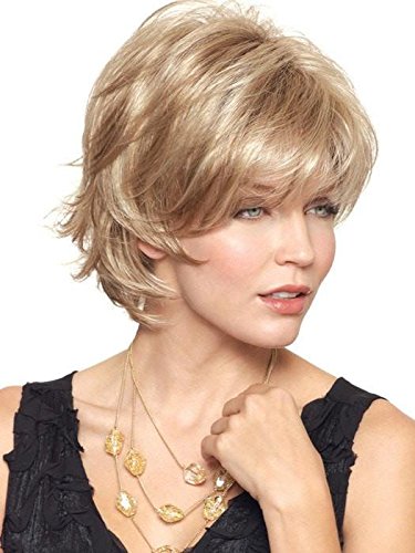 Sky AVG Cap Wig Color Coffee Latte Root - Noriko Wigs Short 5 Bob Bob camadas de penas Wispy Endsy Pacote de trama aberta sintética