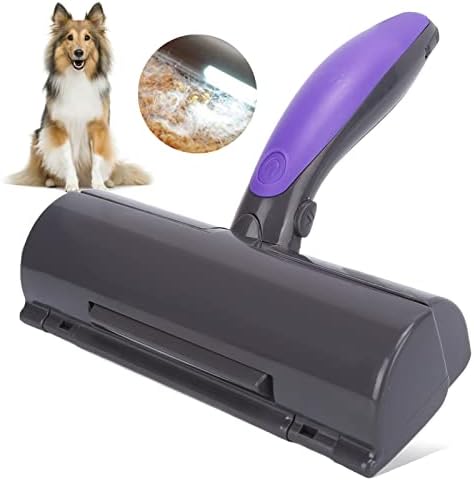 Removedor de cabelo para animais de estimação, removedor de cabelo de gato e cachorro reutilizável para móveis, sofá, carpete, assentos de carro e roupas de cama com luzes LED, ecologicamente corretas, sem adesivo ou fita adesiva necessária, ferramenta de remoção de pêlos de estimação