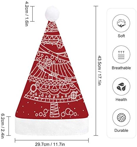 Chapéu de Papai Noel de Natal, Feliz Natal de Natal Chapéu de Férias para Adultos, Unisex Comfort Chapéus de Natal para Festive