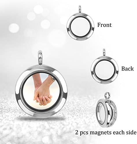 Charms de foto brilhantes e brilhantes, 4pcs de memória redonda de memória redonda pendente