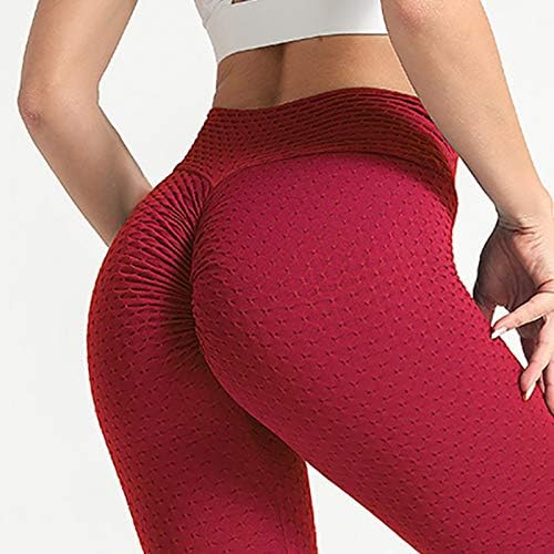 Próximo tempo Sexy Feminino de feminino Pontas de ioga texturizadas Cantura alta Ruched Butt Butt Pants Butty Control Push Up Up Up