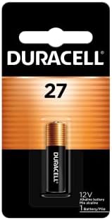 Duracell 27 Bateria alcalina de 12V, 1 pacote de contagem, 27 12 volts de bateria alcalina, duradoura para os principais fobs,