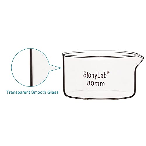 Prato de cristalização de stonylab com bico e borda pesada, pratos cristalizados de vidro borossilicato para cristalização e