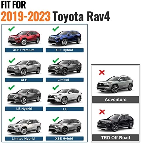 MAX LOADING DE 260 LB BALAGEM RATURO DE TELHADO CRUCAS AJUSTA PARA TOYOTA RAV4 2019-2023 Com trava de metal anti-roubo, barreiro