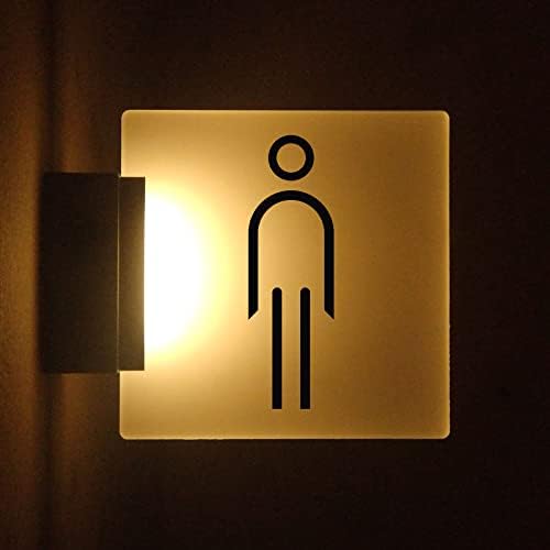Sinal de iluminação de banheiro de banheiro de Depila, placar de iluminação de banheiro masculino montado na parede,