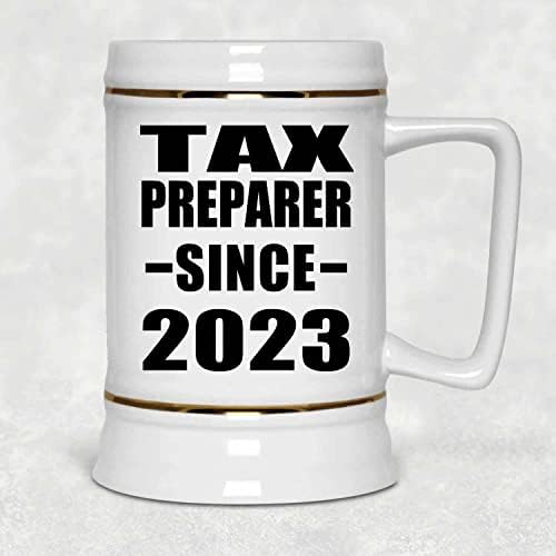 Projeta o preparador de impostos desde 2023, caneca de 22 onças de caneca de tanque de cerâmica com alça para freezer,