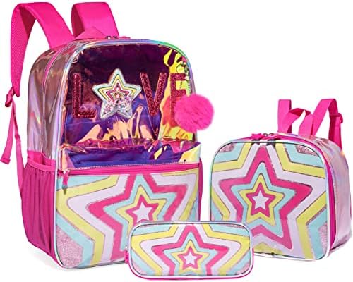 Mochila Htgroce Girls com mochila de jardim de infância da lancheira para garotas Bookbag para alunos da escola para crianças mochileiros