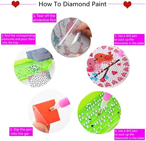 8 PCS Kits de pintura de pintura de diamantes do Dia dos Namorados Diams Diy Valentine Diamond Painting Coasters com montanhas