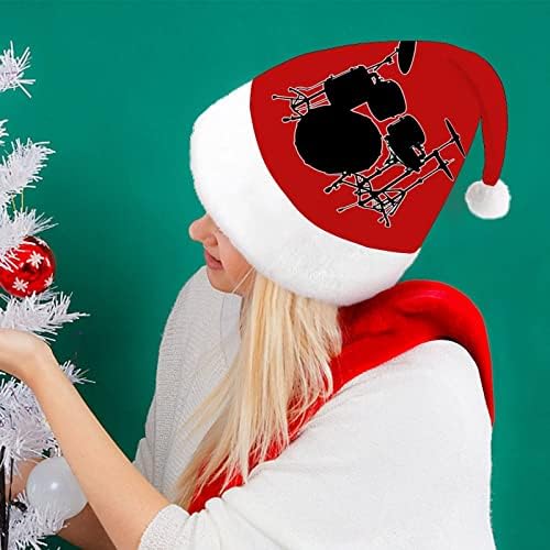 Drumms baterista chapéu de natal chapéus Papai Noel Decorações de árvore de Natal Presentes para adultos para adultos homens