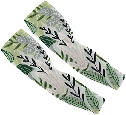 Mulheres UV Sun Protection Arm Mangas, mangas de resfriamento Escudo de capa de braço para homens andando de caminhada correndo plantas verdes