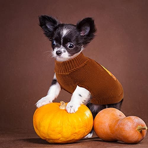 Pedgot 2 pacote Cão de Ação de Graças suéters de peru cachorro roupas de cachorro animal de estimação quente para ação de graças, férias, presente de festa, laranja, marrom