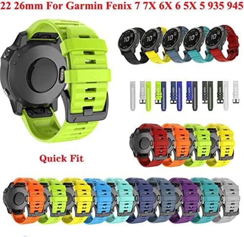 WTUKMO 26 20 22mm Silicone Redunda rápida Strap band para Garmin Fenix ​​7x 6x Watch EasyFit Strap Strap