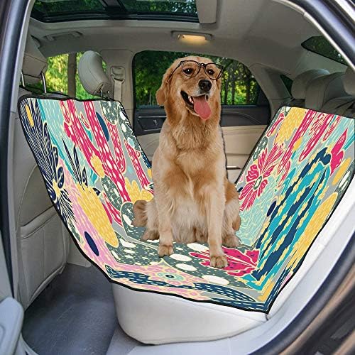 Enevotx Tampa de assento para cão Cacto personalizado Flores de plantas verdes Capas de assento de carro de impressão fresca para