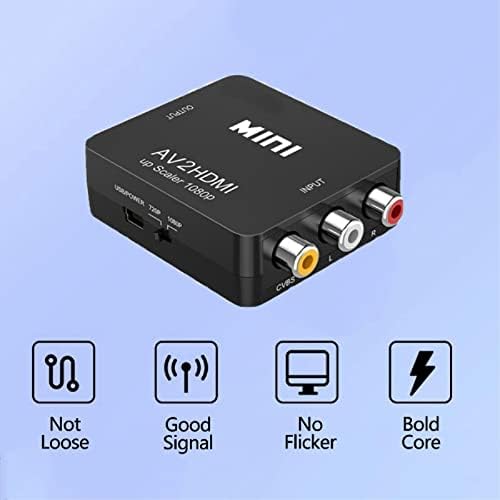 Sagasave HDMI para AV Converter, 1080p Mini RCA Composite CVBS Video Audio Conversor Adaptador de suporte PAL/NTSC para TV/PC/PS3/STB/Xbox