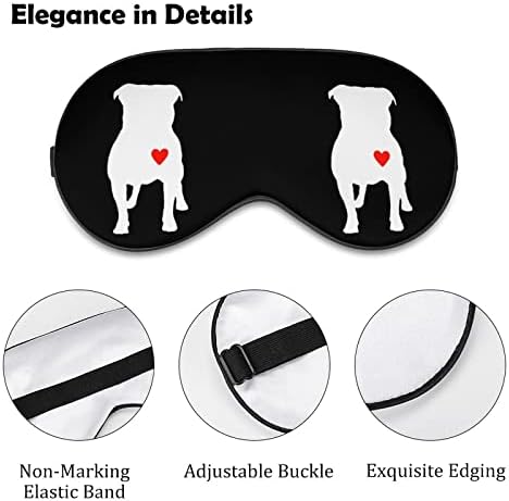 Máscara de Sono Pitbull Heart Soft Blindfold Eye Máscara portátil com cinta ajustável para homens Mulheres