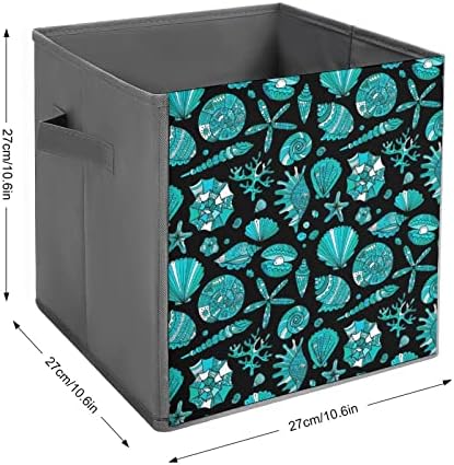 Cubos de armazenamento de tecido dobrável ornamentados Caixas de armazenamento de tecido de 11 polegadas de 11 polegadas de armazenamento