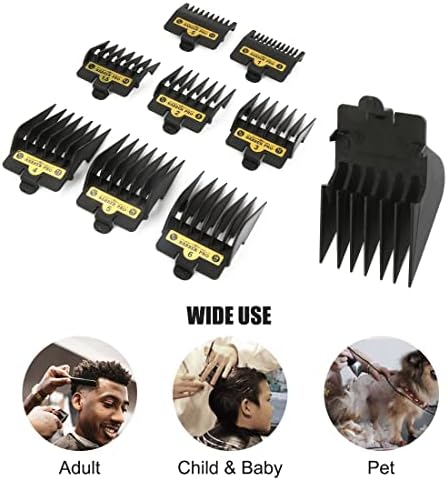 Grupo de cabelo de cabelo de cabelo de cabelo masculino guardas guardas guardas, 8 pcs guias de corte de cortador de cabelo/pentes