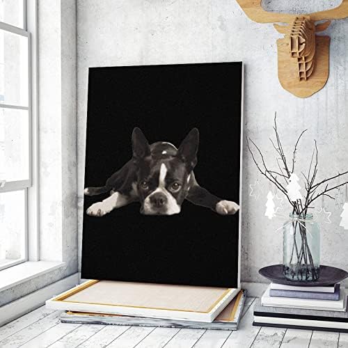 Boston Terrier Dog Paint by Numbers Kits Canvas Diy Acrílico Pintura a óleo para decoração de parede em casa 12x16 polegadas