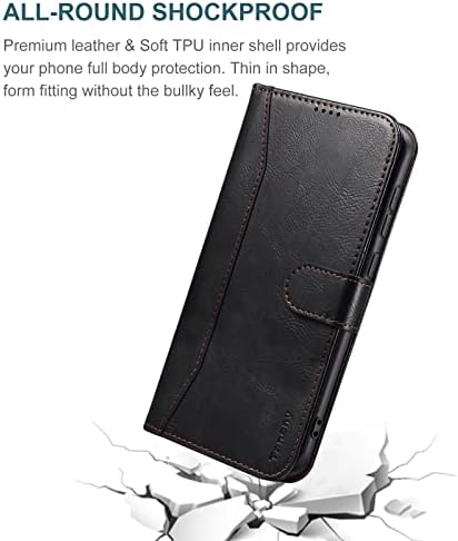 Taneny para Samsung Galaxy S23 Caixa Ultra Wallet, estojo de flip de carteira de couro PU PU PU com suporte para cartão RFID