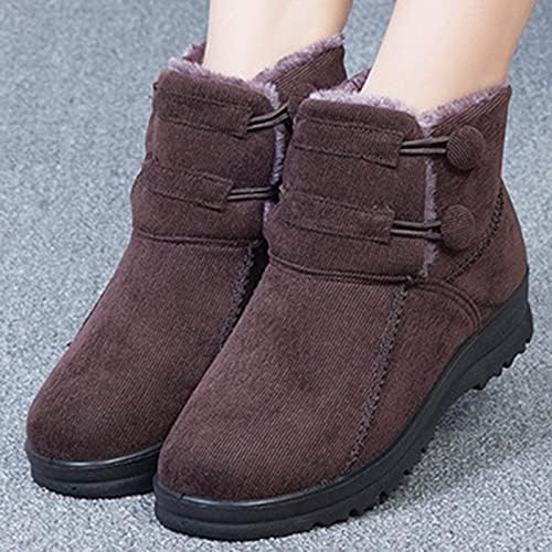 Botas de inverno feminino neve redondo mais algodão Velvet Botas ao ar livre Sapatos de inverno feminino de pé espesso de