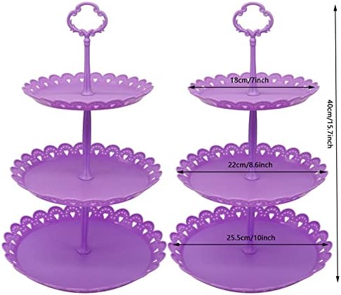 2 PCs Cupcake de 3 camadas Bolos de placa de frutas para casamento Casa aniversário Tea Party Serving Platter