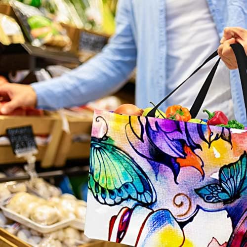 Reutiling Shopping Shopping Caspo Abstract Color Painting Portable Dobring Picnic Grocery Bags
