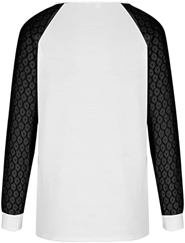 Tops de manga longa feminina Casual Casual Bloups Loose