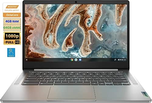 Lenovo mais novo laptop de tela sensível ao toque do Chromebook 14 para negócios, estudante, octa-core MediaTek MT8183,