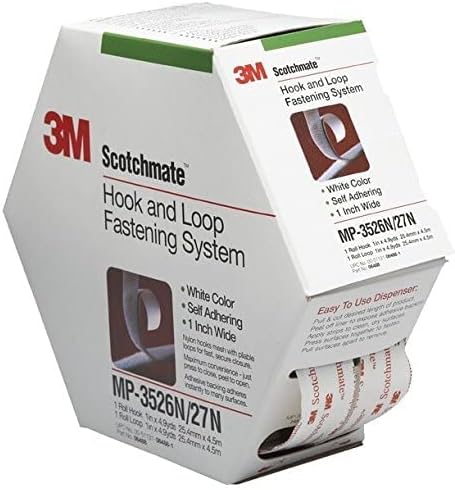 3M Scotchmate Hook and Loop System de fixação, branco, 1 polegada por 4,9 jardas