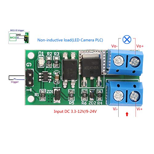 Módulo de sensor de tubo MOS, 9-24V 8A Isolamento Auto-bloqueio Módulo da placa de interruptor de gatilho para o placar de desenvolvimento