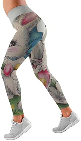 Mulheres Páscoa de Páscoa Pontas de ioga de alta cintura Botcut plus size leggings Controle de controle de calças de yoga