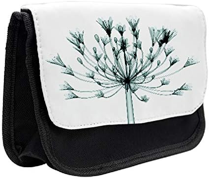 Capa de lápis de flor lunarável, natureza florescente, saco de lápis de caneta com zíper duplo, 8,5 x 5,5, branco de cerceta