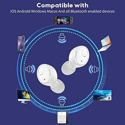 fones de ouvido bluetooth kurdene, s8 pro sem fio fones de ouvido sem fio 48h de tempo de reprodução cancelamento de ruído ipx8 fones de ouvido à prova d'água, fones de ouvido profundos com fones de ouvido estéreo de microfones para o trabalho, esporte, corrida