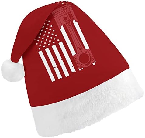 Entusiasta de carros bandeira americana chapéu de natal chapéu de chapéu de santa personalizado decorações engraçadas