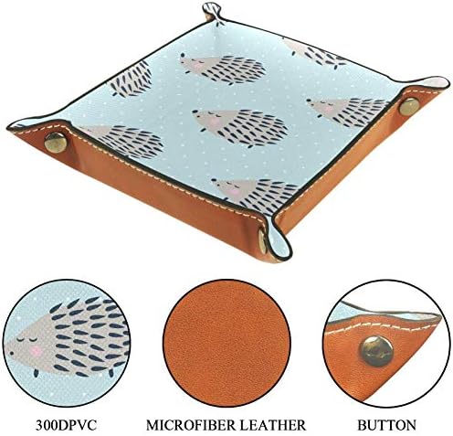 Padrão Lyetny Hedgehog em Polka Dots Organizador Bandejas de armazenamento Caixa de cabeceira Caddy bandeja de desktop alteração