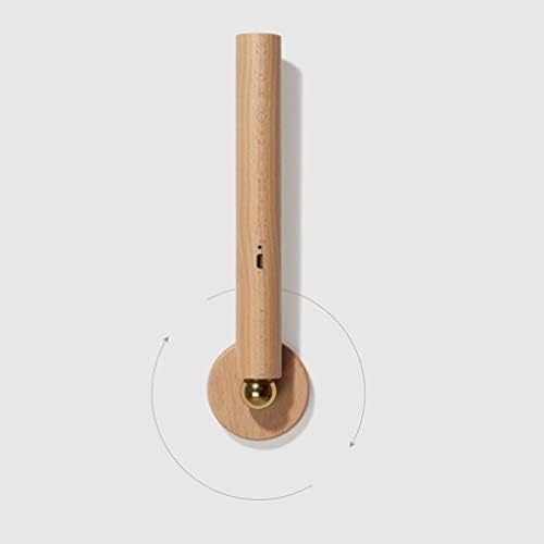 Ｋｌｋｃｍｓ Lâmpada de mesa de leitura de madeira à beira de cabeceira 180 Lâmpada recarregável de toras recarregável