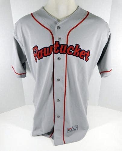 2018-19 Pawtucket Red Sox Roenis Elias Dan Runzler 29 Game Usado Grey Jersey - jogo usado camisas MLB