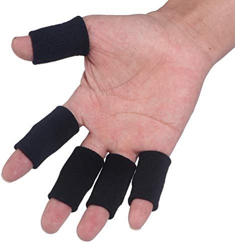 Protetor de ã do polegar do polegar do doitool 20pcs Mangas de dedos Protetores, mangas elásticas de dedos esportivos, suporte